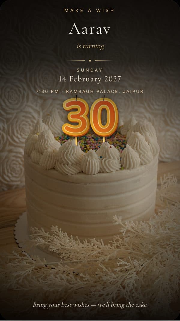 Make a Wish — Light the age, then blow it out birthday invitation design