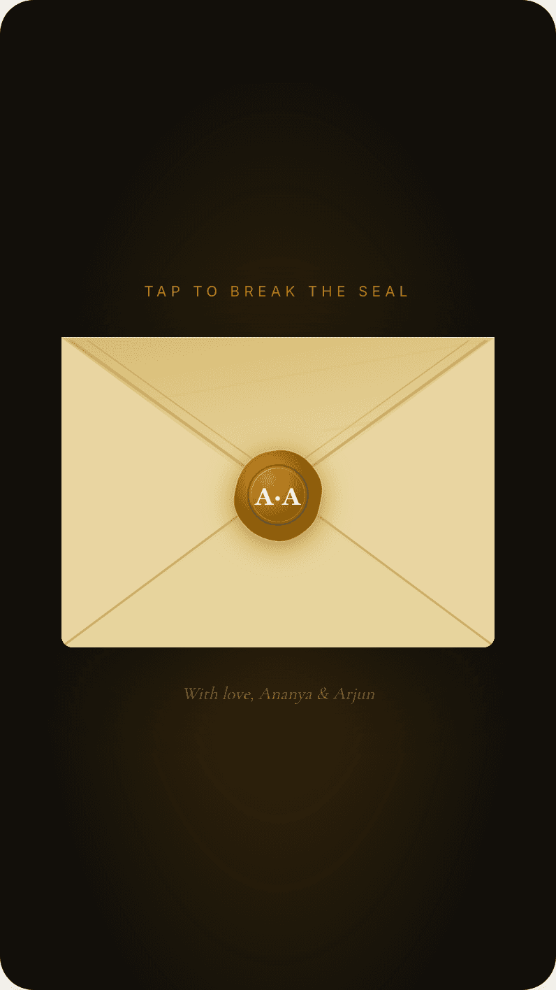 Wax Seal Envelope — Break the seal to open wedding invitation design